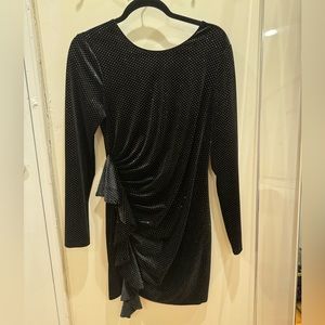 Sparkly Black Long Sleeve Mini Dress